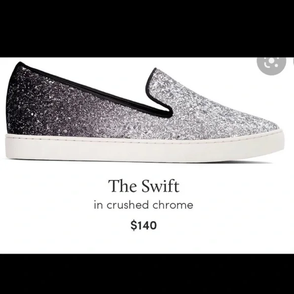 Birdies the Swift slip on sneaker in crushed chrome - Picture 1 of 4